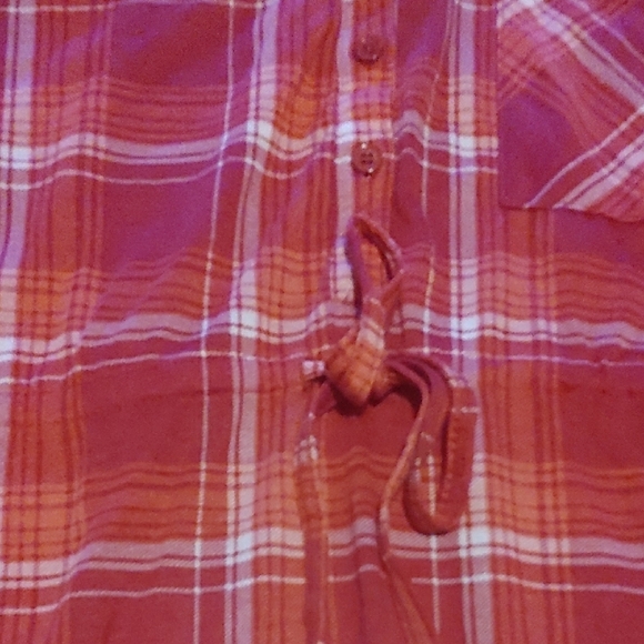 Red Plaid Button-Up Tunic - Picture 6 of 13